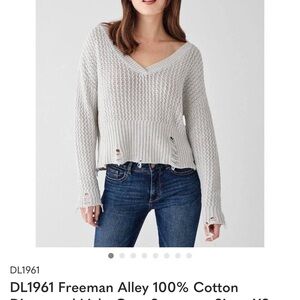Super cute and comfy distressed sweater by DL1961 size medium , cotton